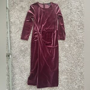 Banana Republic Wine Velvet Pencil Dress Size 2